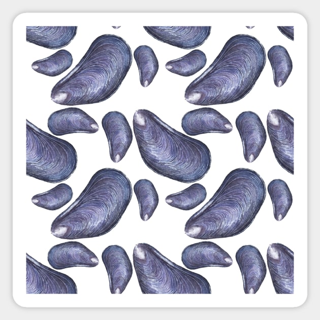 Blue mussels Sticker by runlenarun